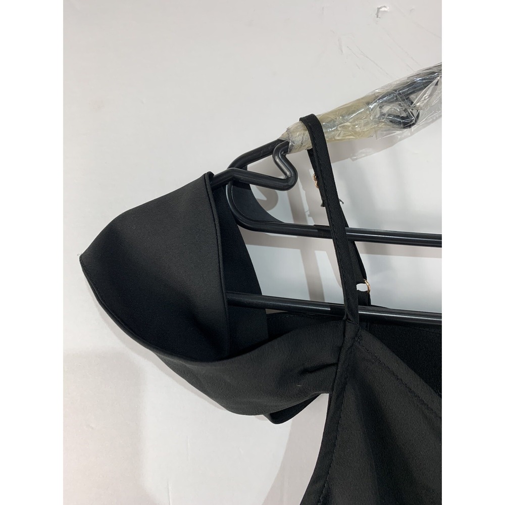 NWT Material Girl Womens Small Black Spaghetti Strap Crop Top - Picture 6 of 7